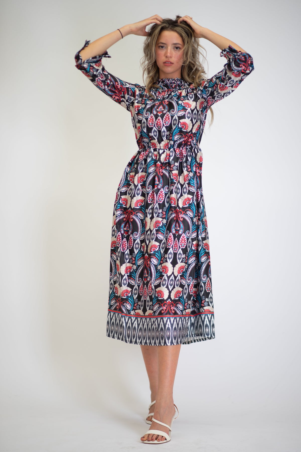 Vintage-Inspired Ruffle Yoke Paisley Dress | Miss Finch NYC