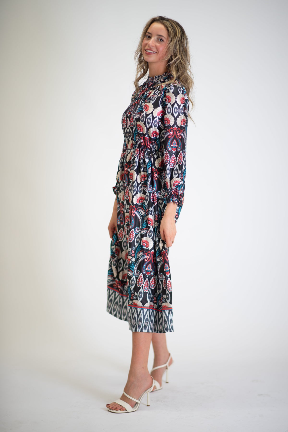Vintage-Inspired Ruffle Yoke Paisley Dress | Miss Finch NYC