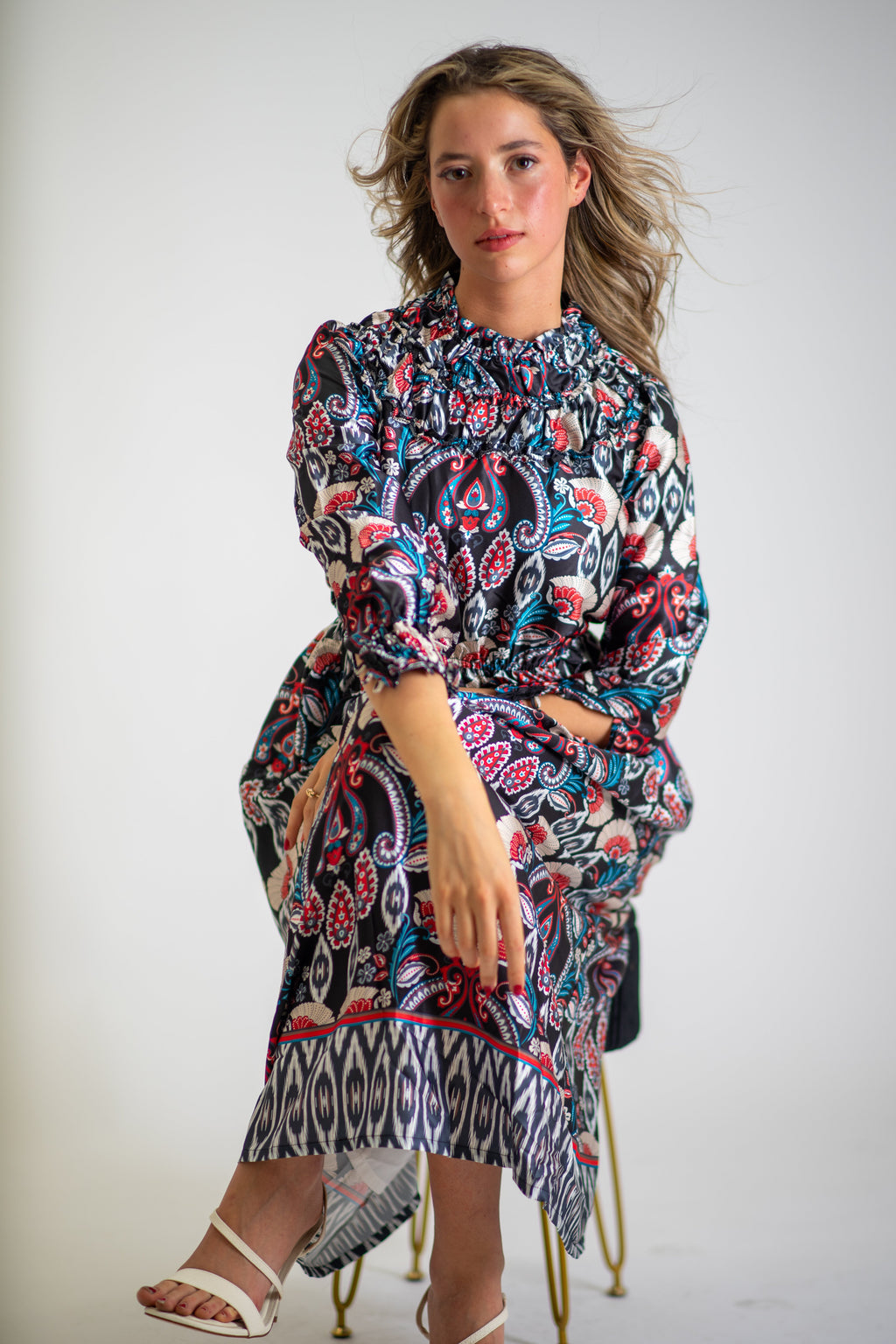 Vintage-Inspired Ruffle Yoke Paisley Dress | Miss Finch NYC