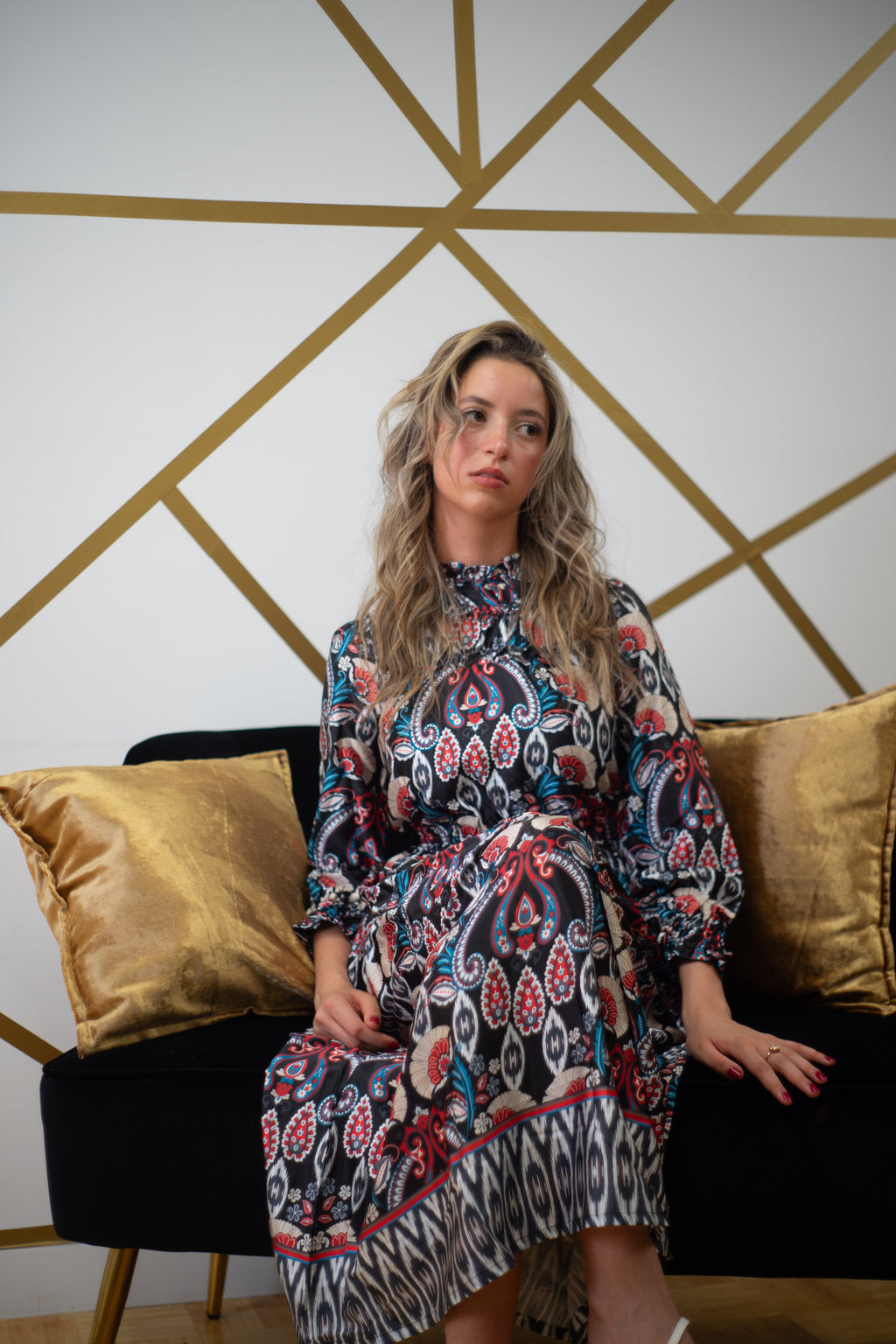 Vintage-Inspired Ruffle Yoke Paisley Dress | Miss Finch NYC