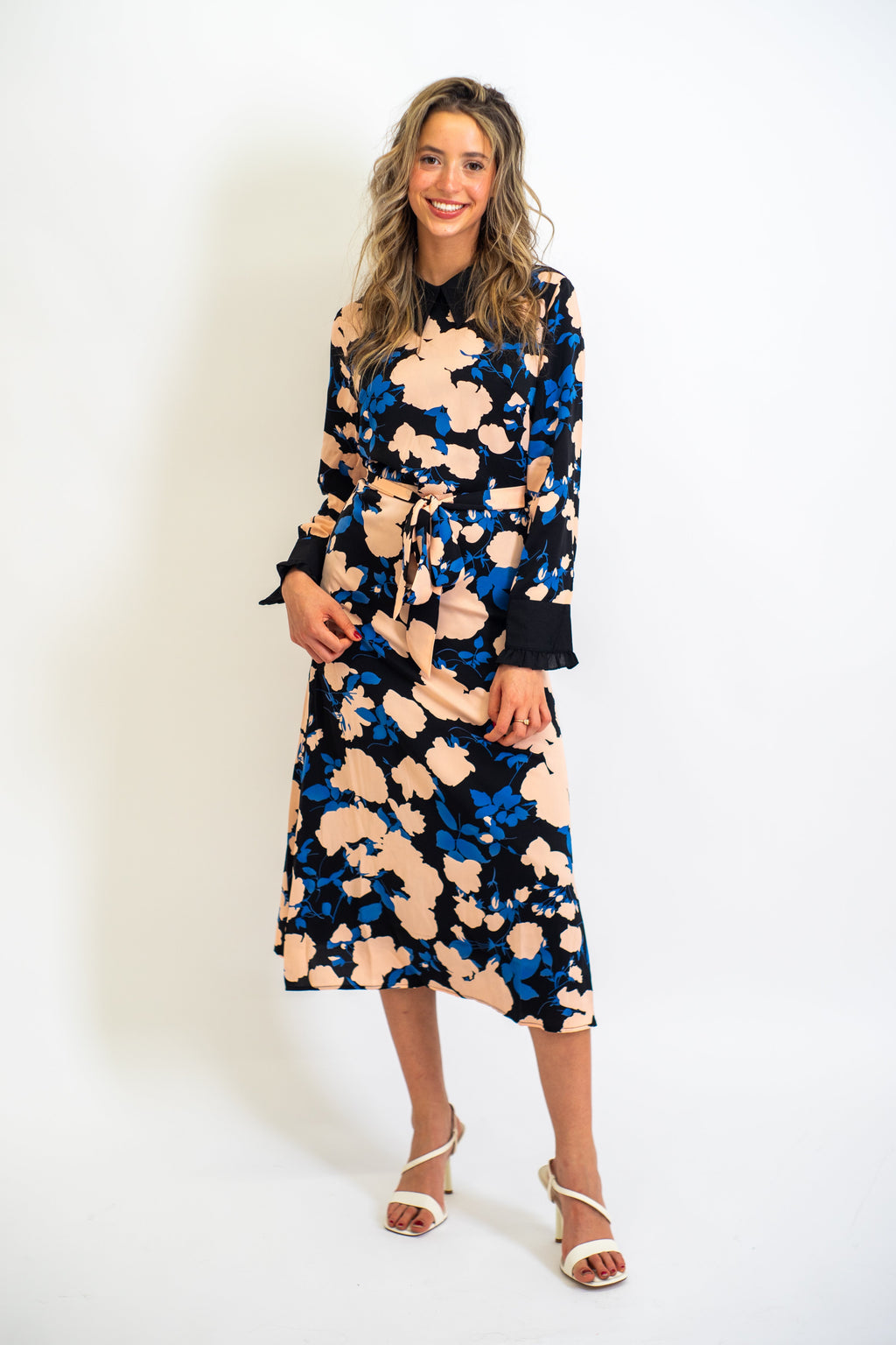 Sapphire Bloom Midi Dress