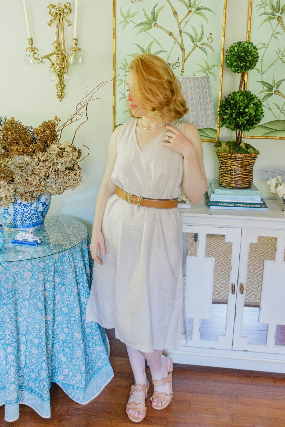 Reading Tea Leaves Dress in Neutral Beige