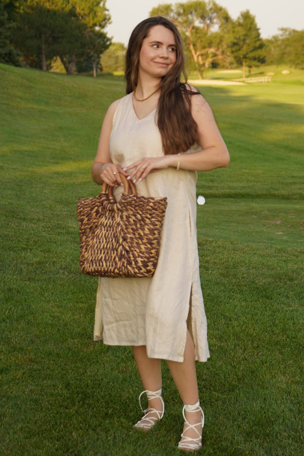 Reading Tea Leaves Dress in Neutral Beige