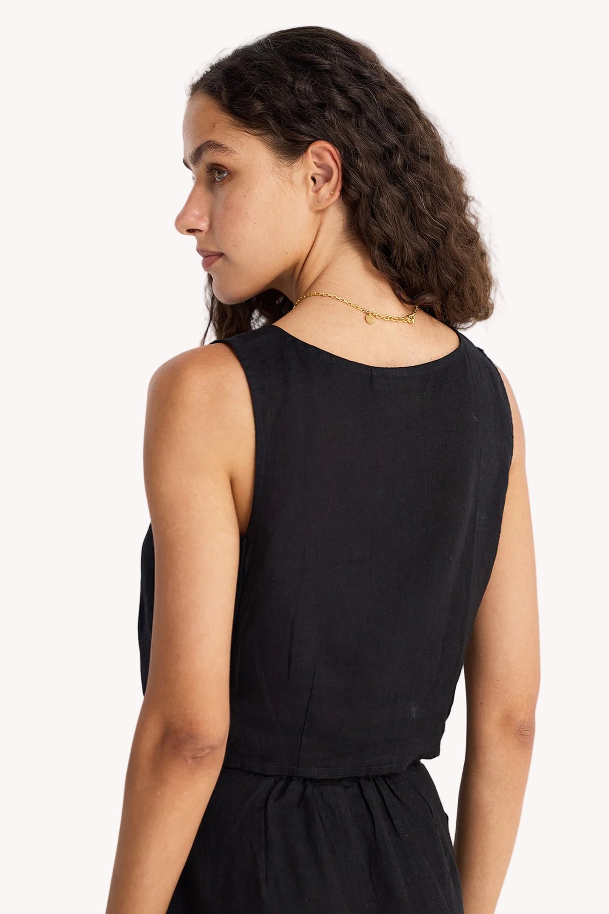 Boxy Crop Top in Black