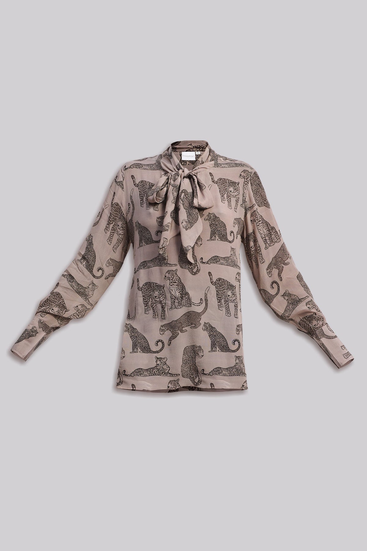 Relaxed-Fit Top with Front-tie in Animal Print