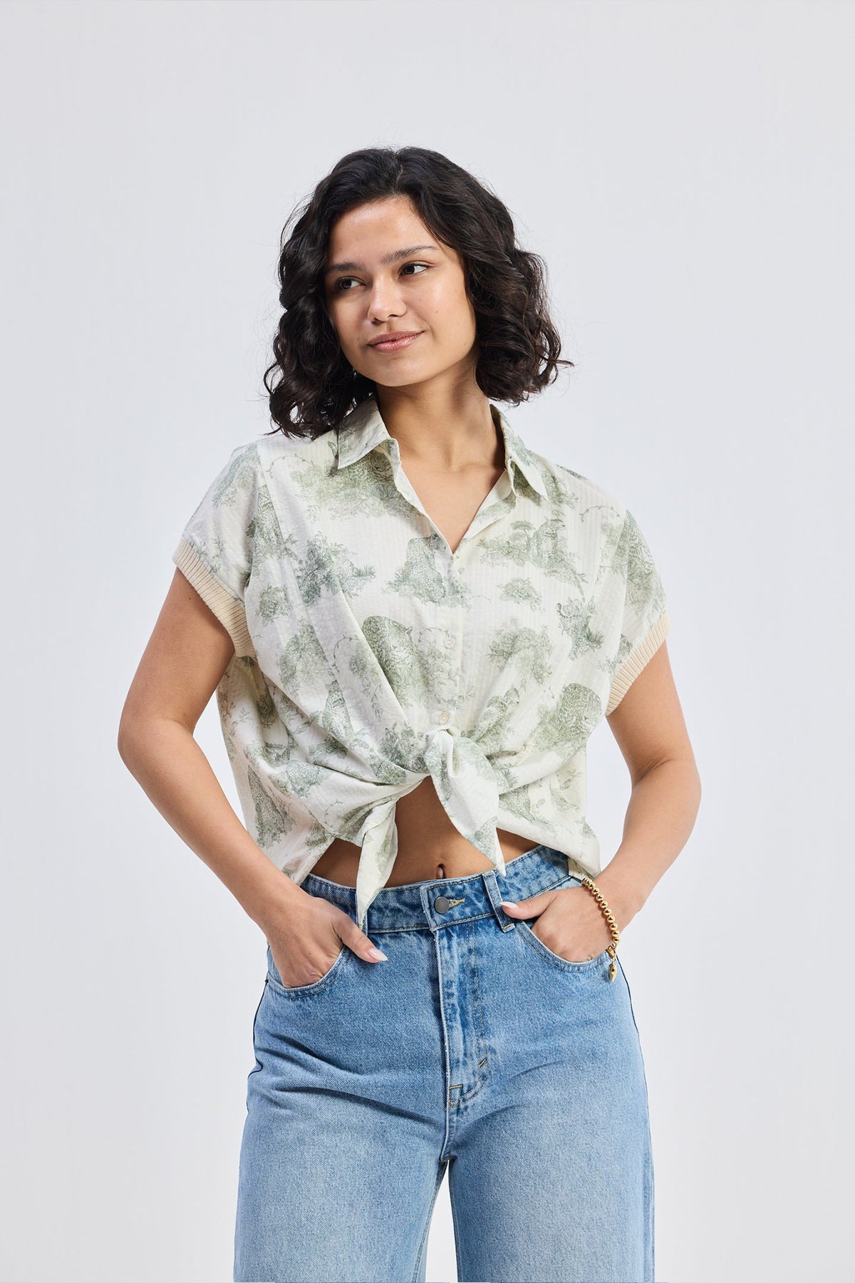 Relaxed-fit Button-down Shirt in Animal print