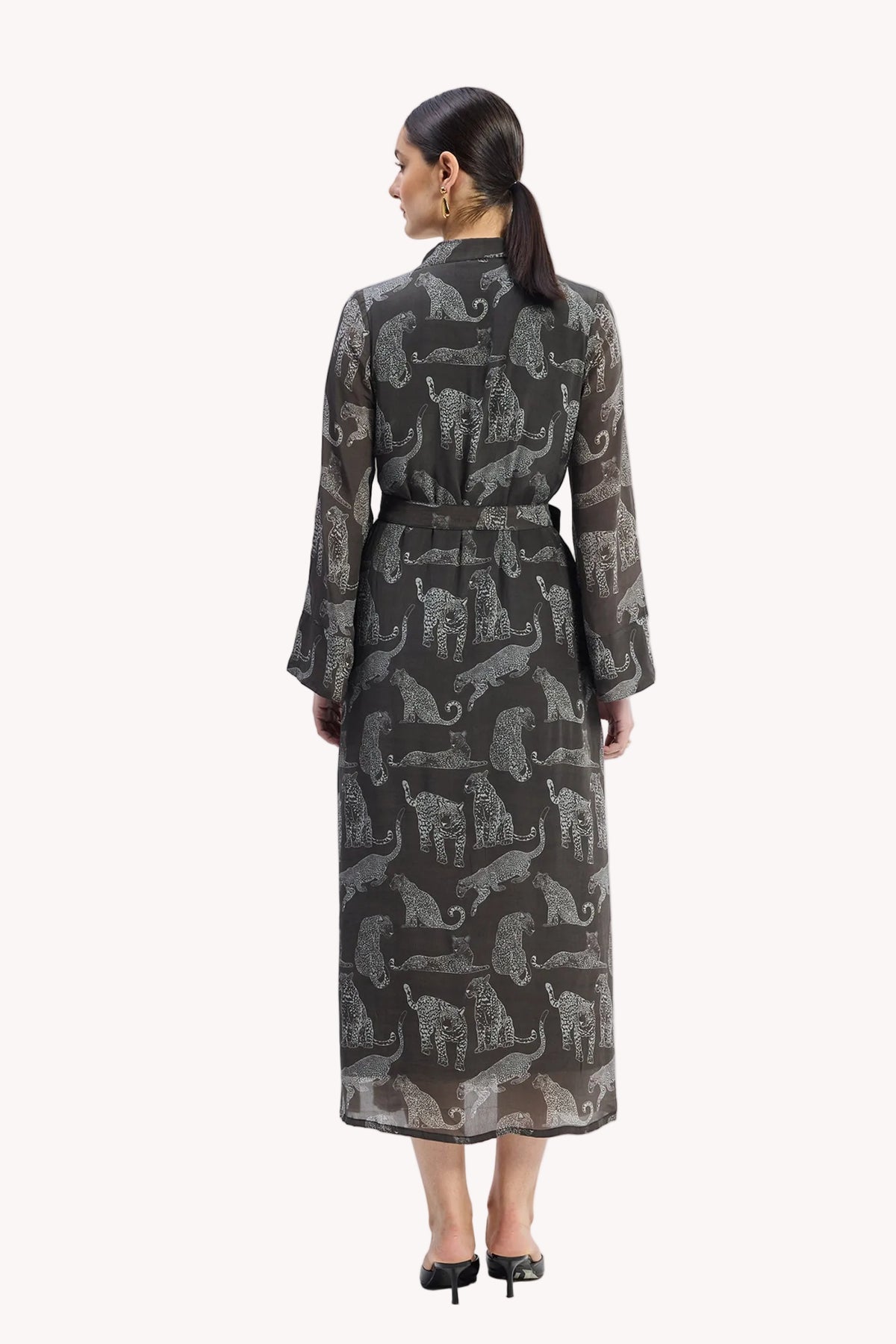 Relaxed-fit Shirt Dress in Animal Print