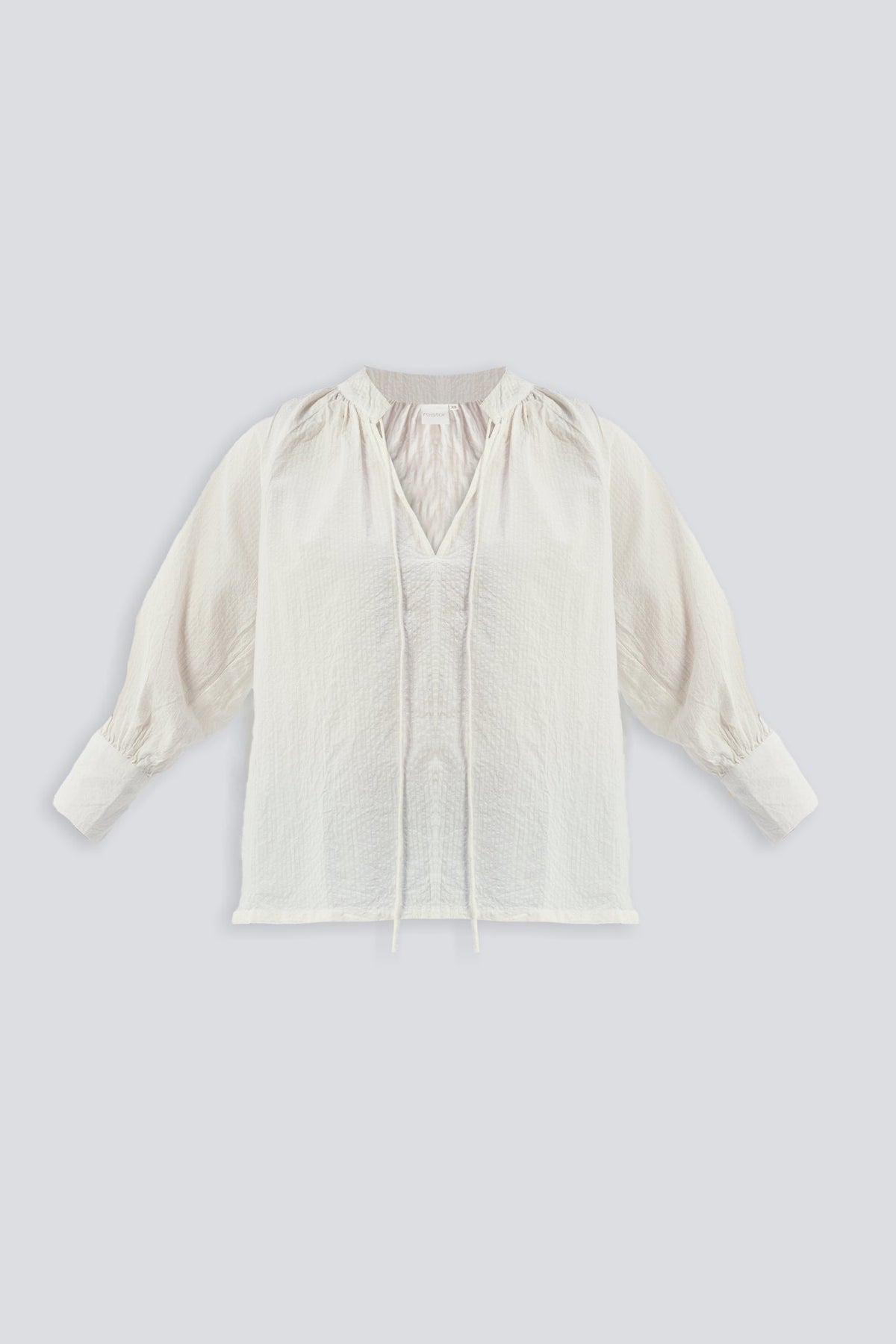 Relaxed Fit Top with Front-tie in Cream