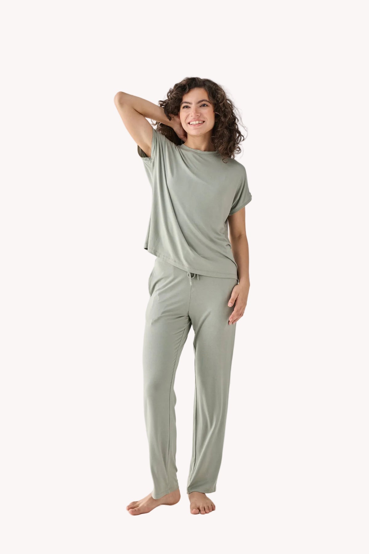 Relaxed Tee Set in Olive
