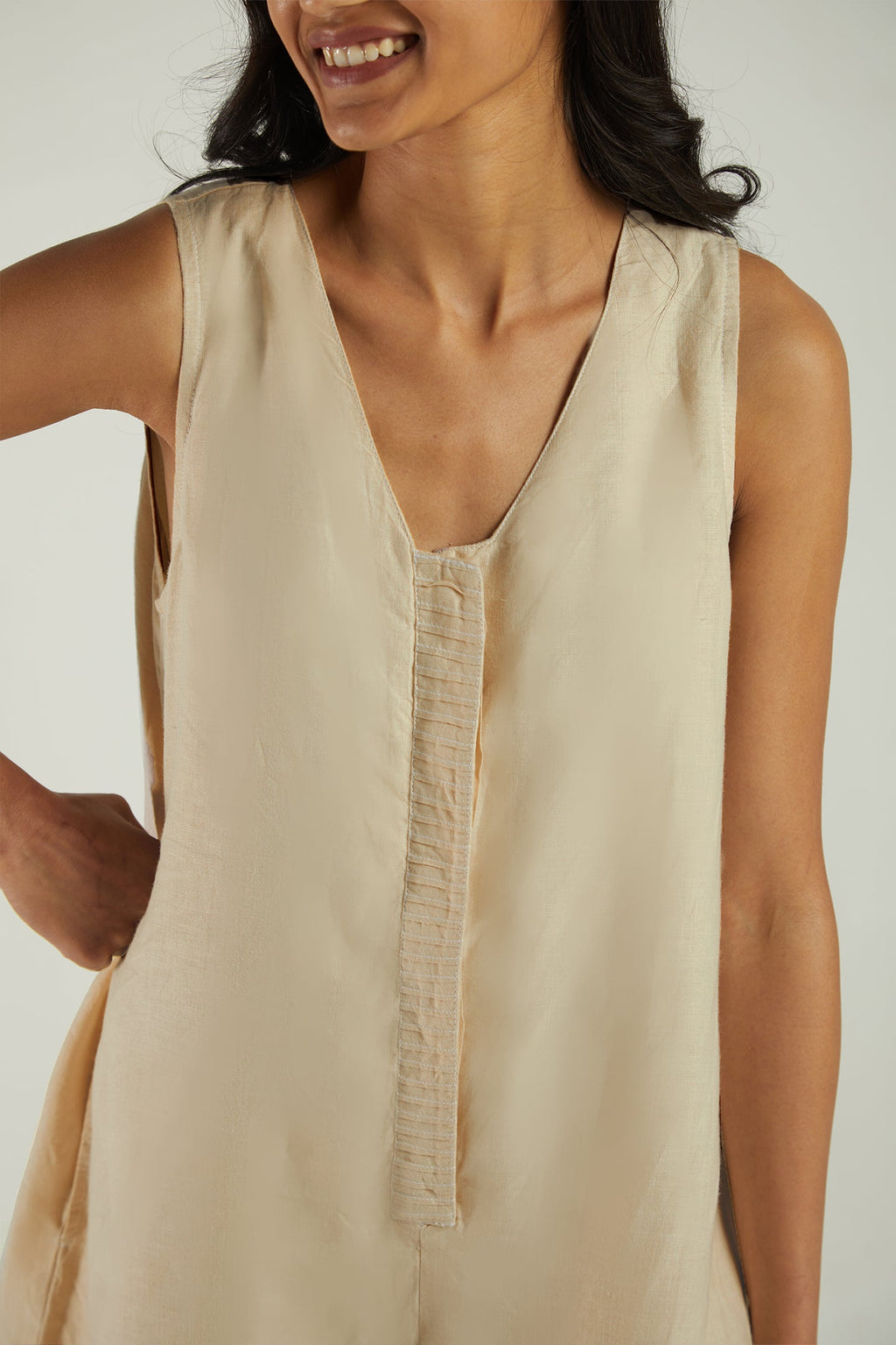 Romp and Play Romper In Neutral Beige