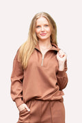 Butter Soft Quarter-Zip Top, Brown