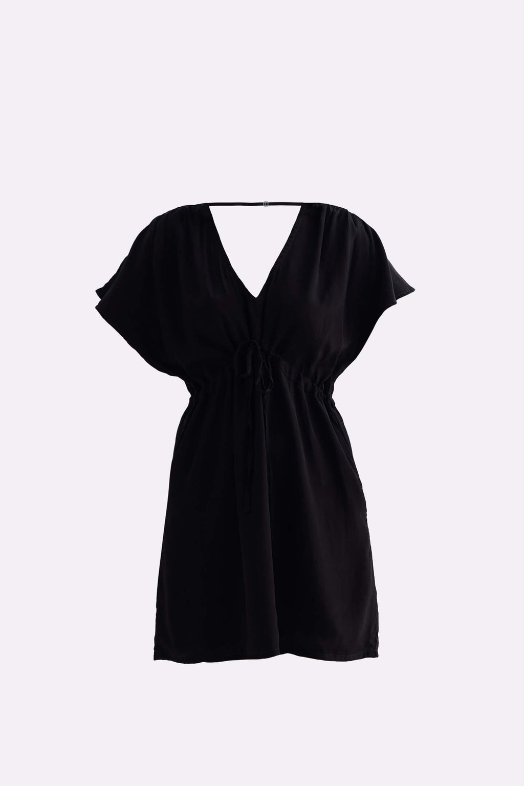 Oversized Gathered Short Dress in Black