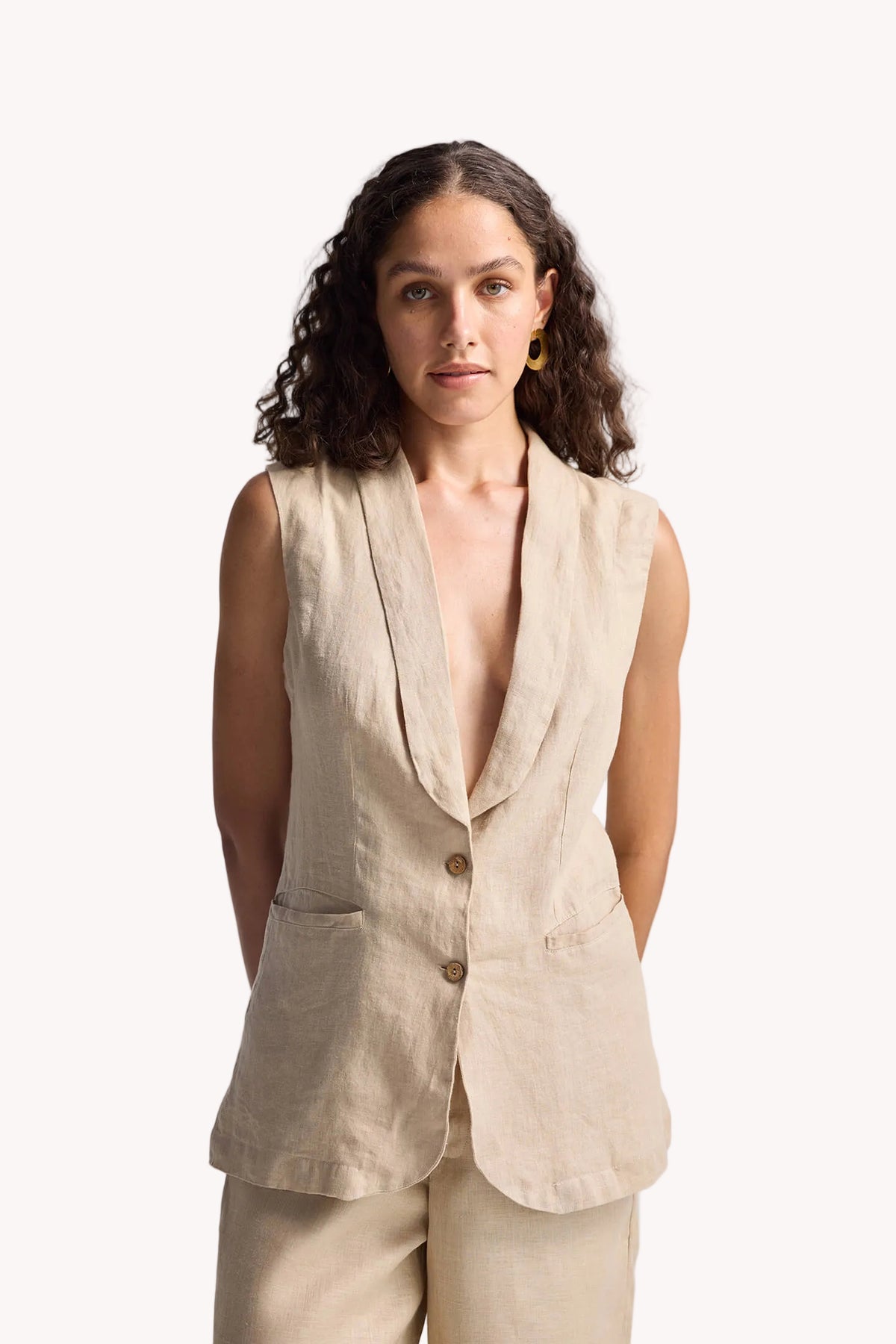 Sleeveless Hemp Jacket