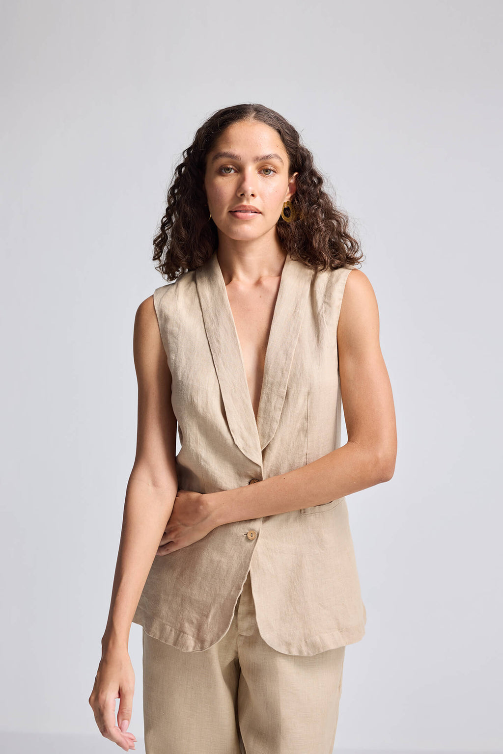 Sleeveless Hemp Jacket