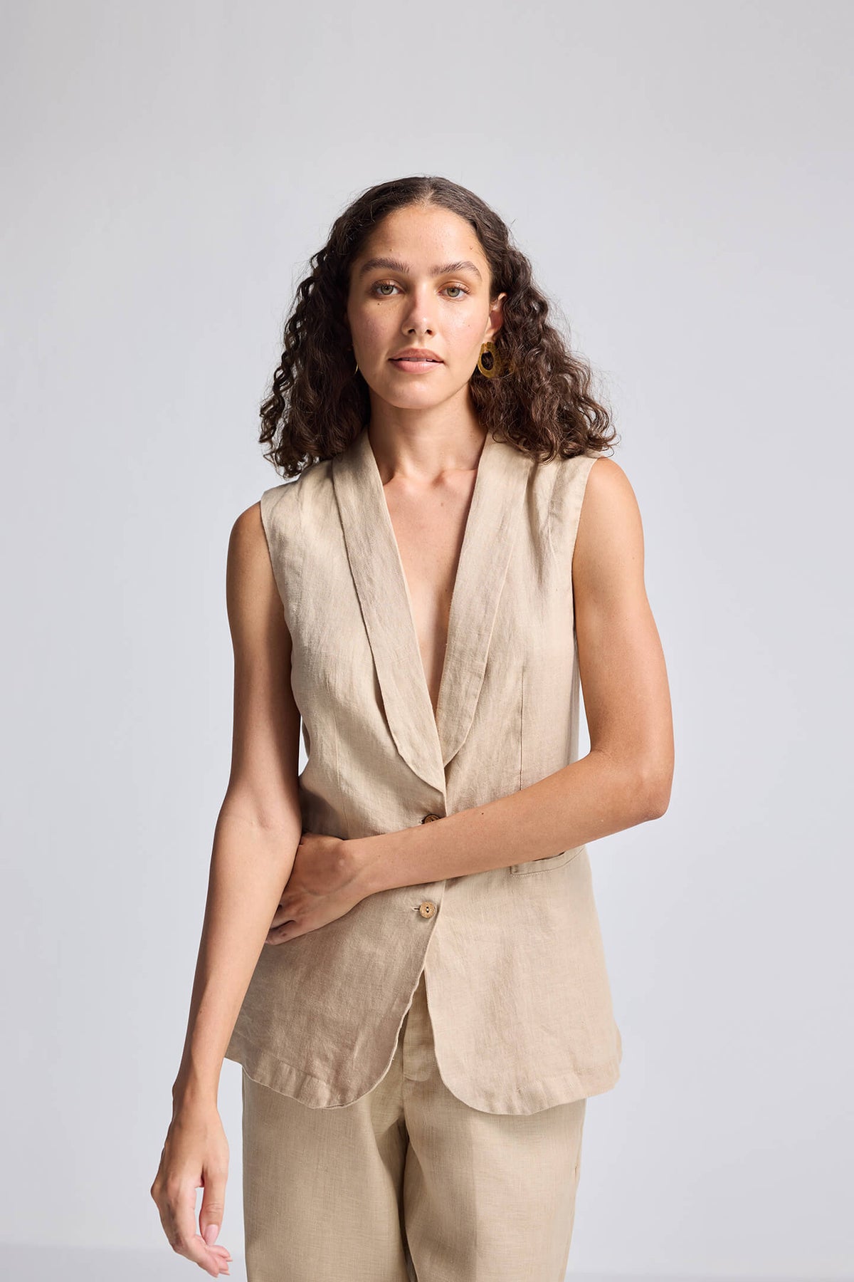 Sleeveless Hemp Jacket
