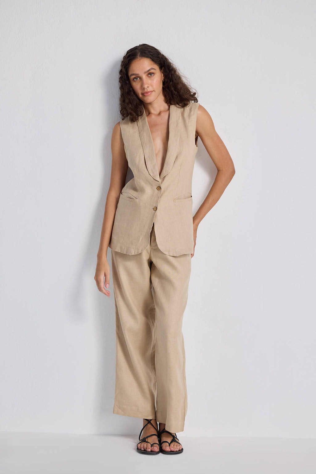 Sleeveless Hemp Jacket