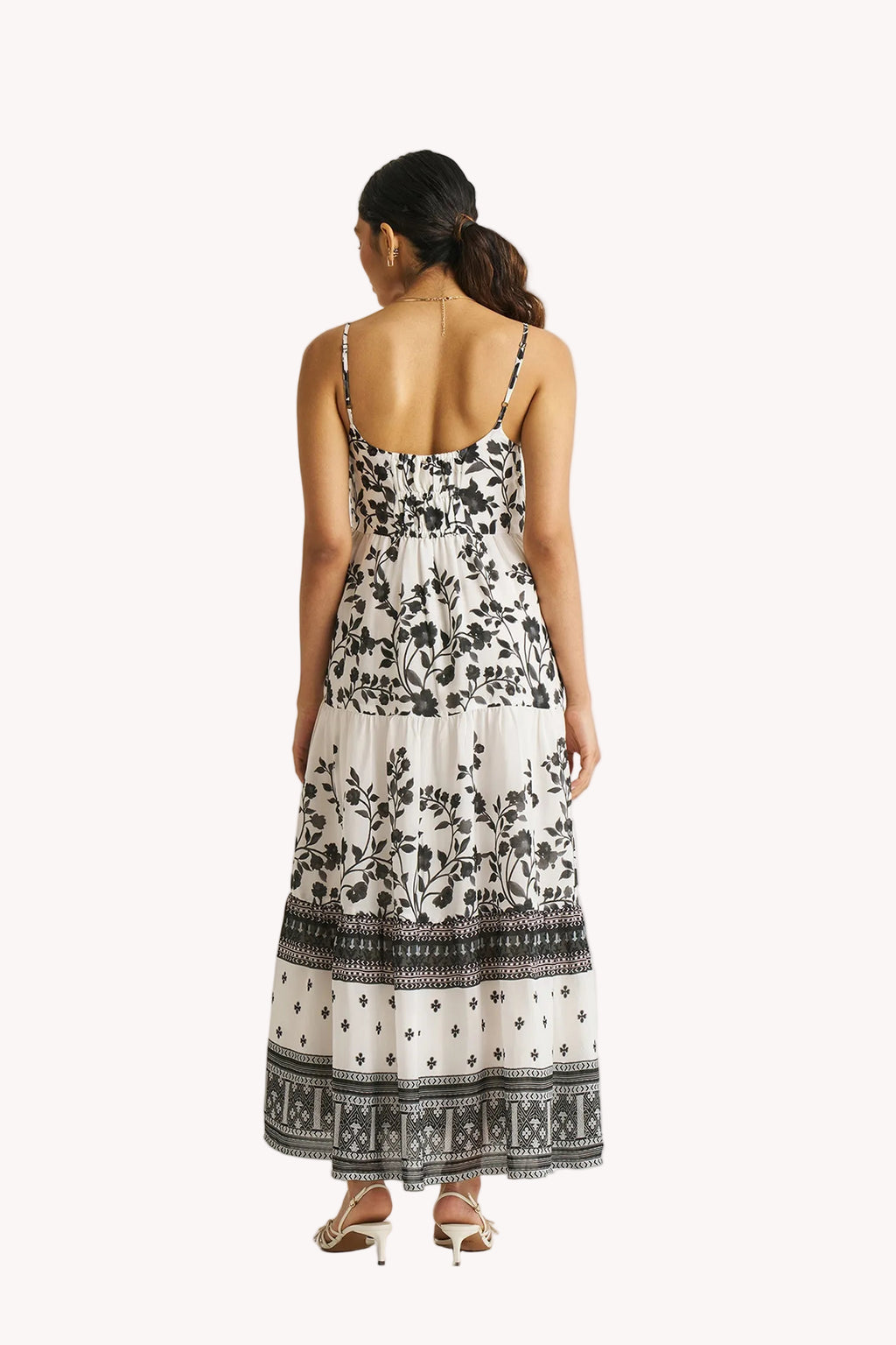 Strappy Tiered Maxi Dress in Florals