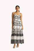 Strappy Tiered Maxi Dress in Florals