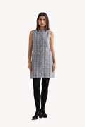 The Cotton Tweed Shift Dress in Grey