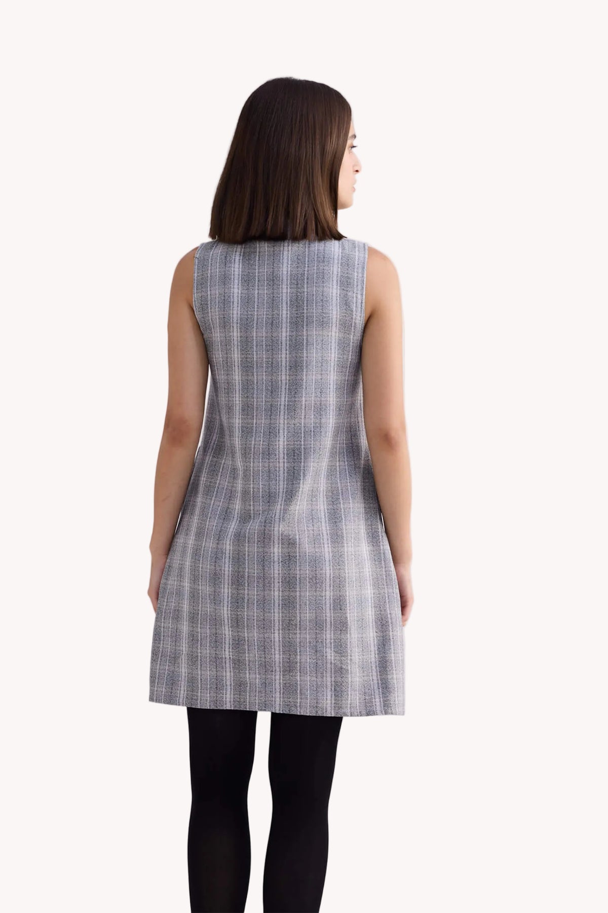 The Cotton Tweed Shift Dress in Grey