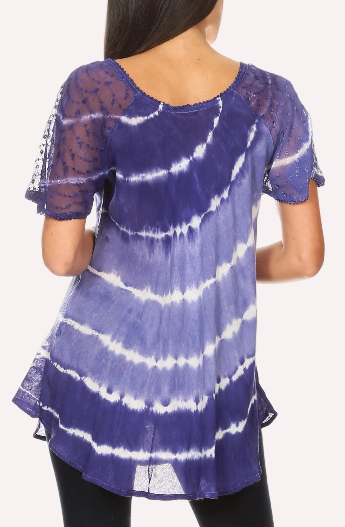Sakkas Aline Women's Short Sleeve Casual Light Loose Scoop Neck Top Blouse Shirt