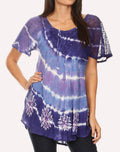 Sakkas Aline Women's Short Sleeve Casual Light Loose Scoop Neck Top Blouse Shirt