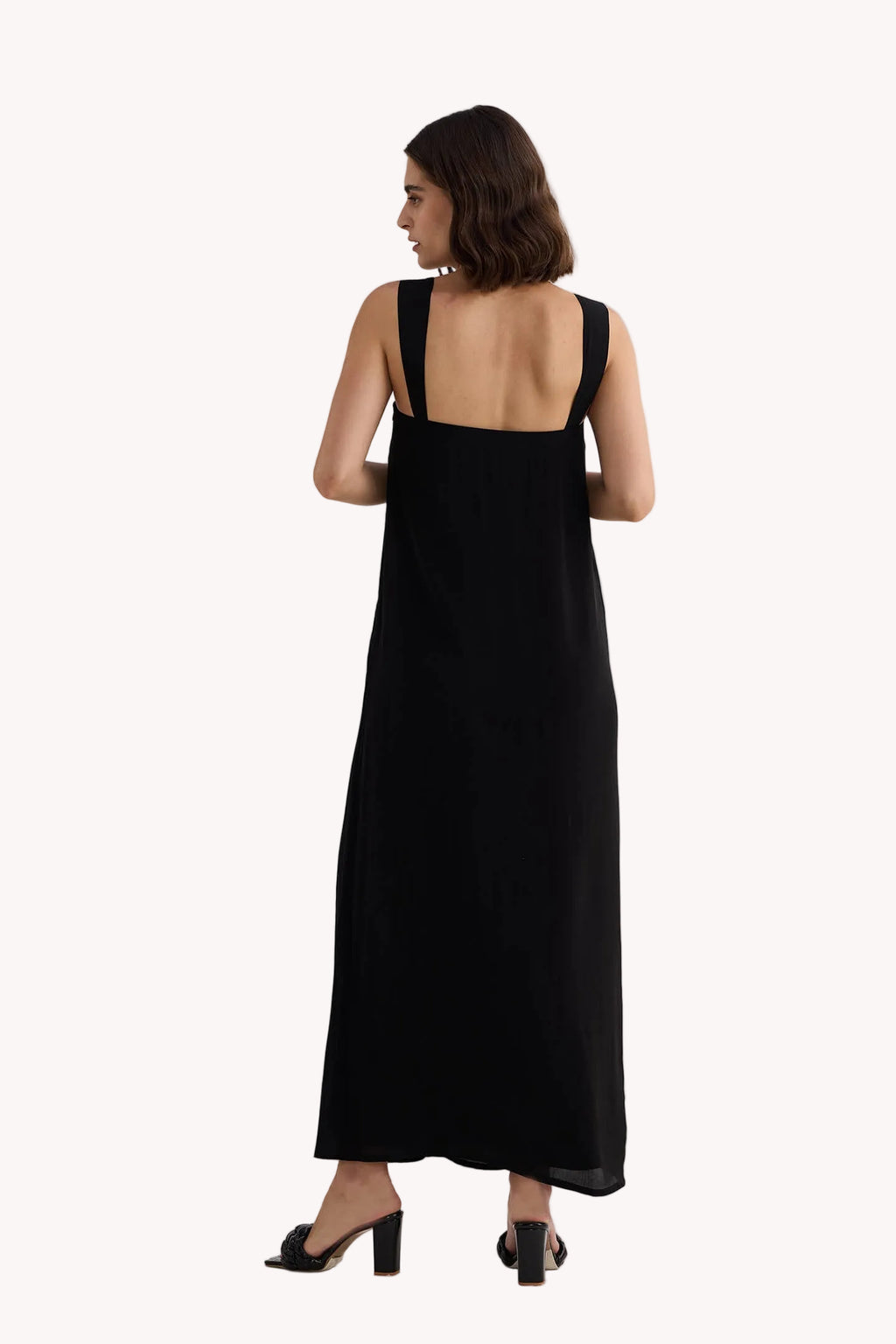 Twilight Twist Strappy Maxi Dress in Black