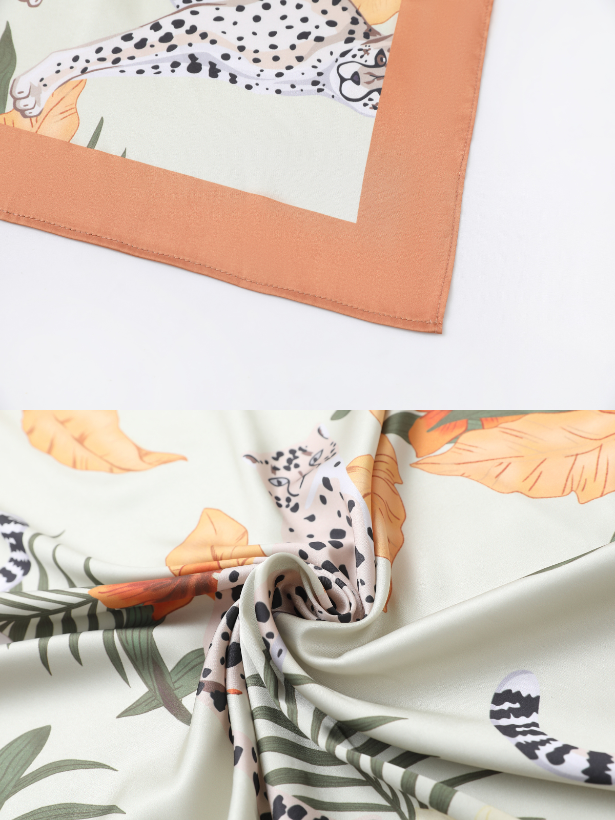 Orange Leopard Kimono Robe
