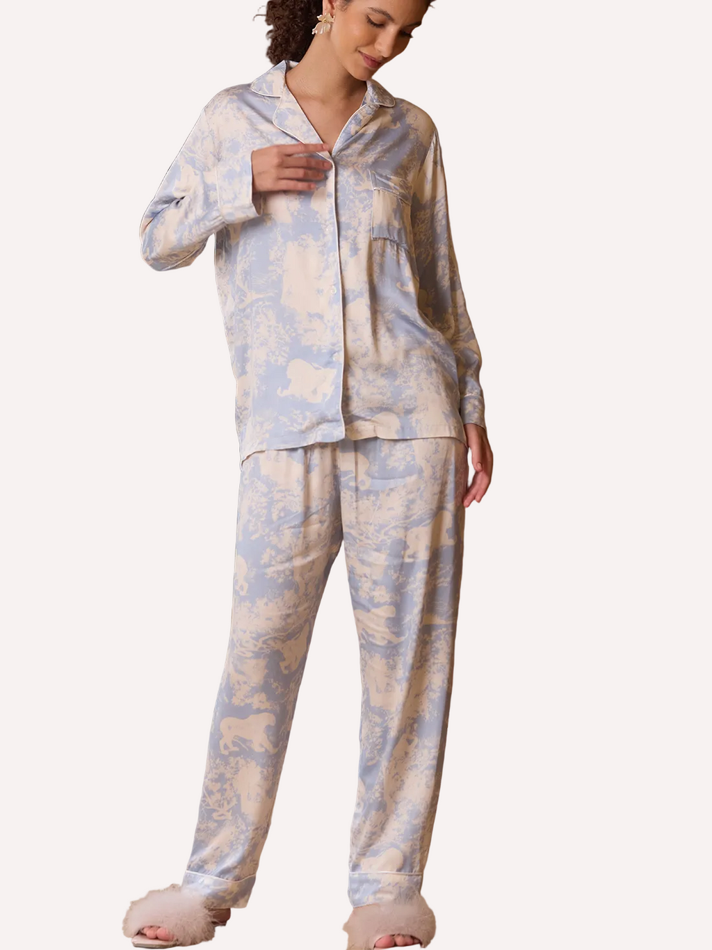 Blue Sky Print Pajama Set