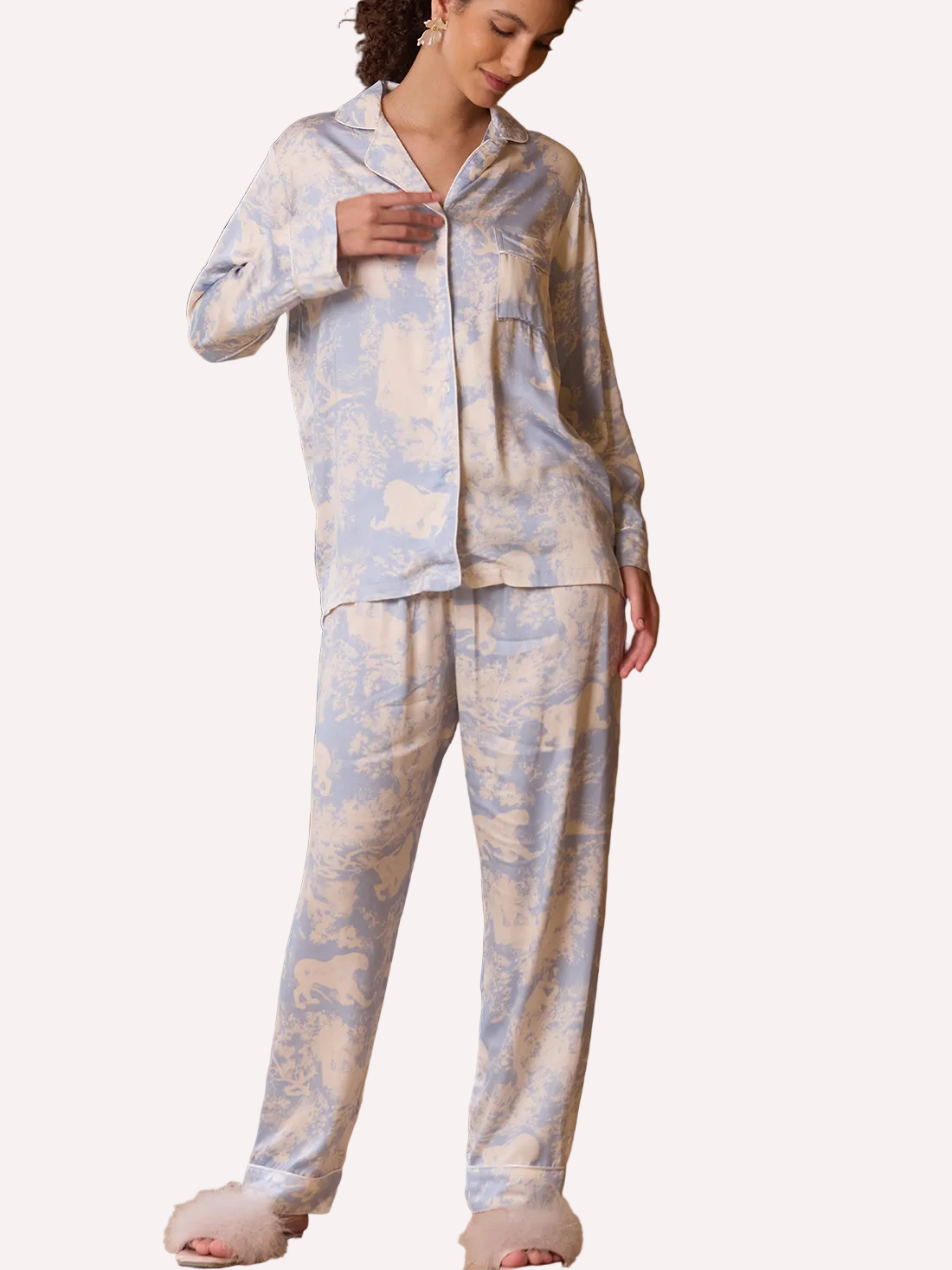Blue Sky Print Pajama Set