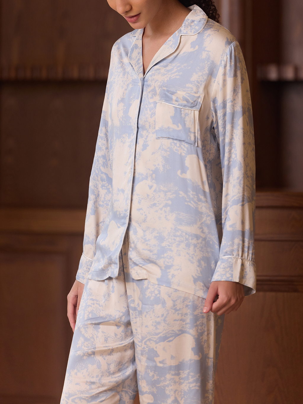 Blue Sky Print Pajama Set