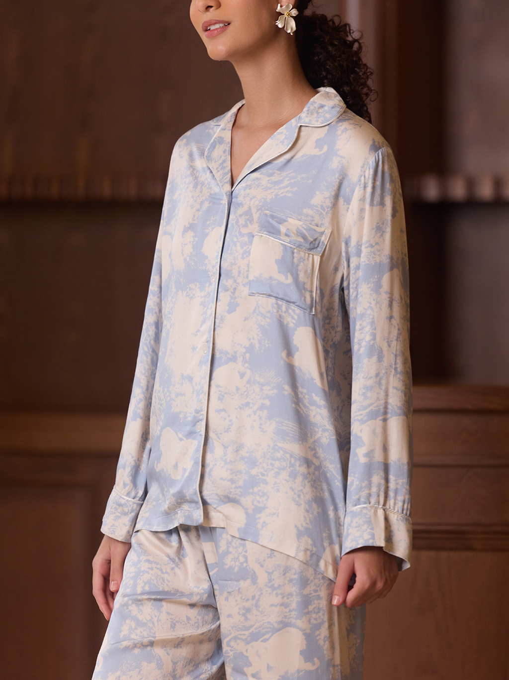 Blue Sky Print Pajama Set