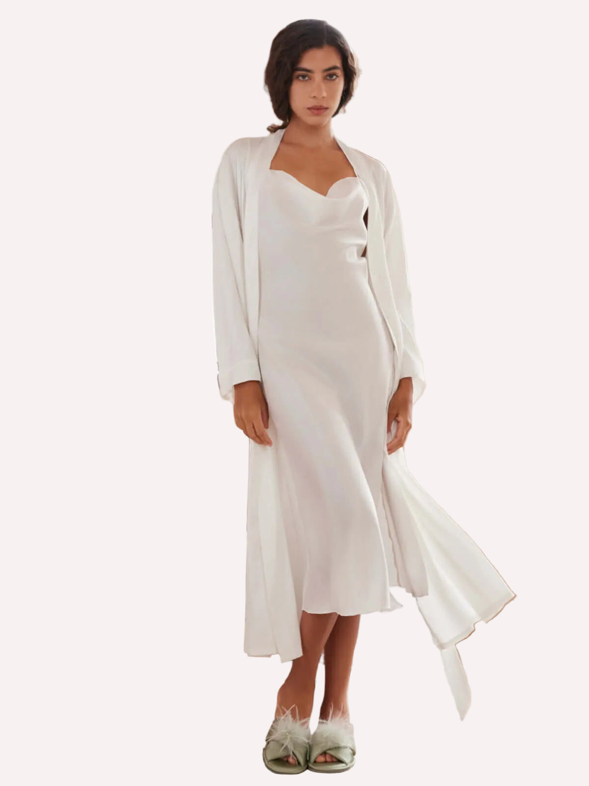 Elegant Robe Dress & Pajama Set Bridal
