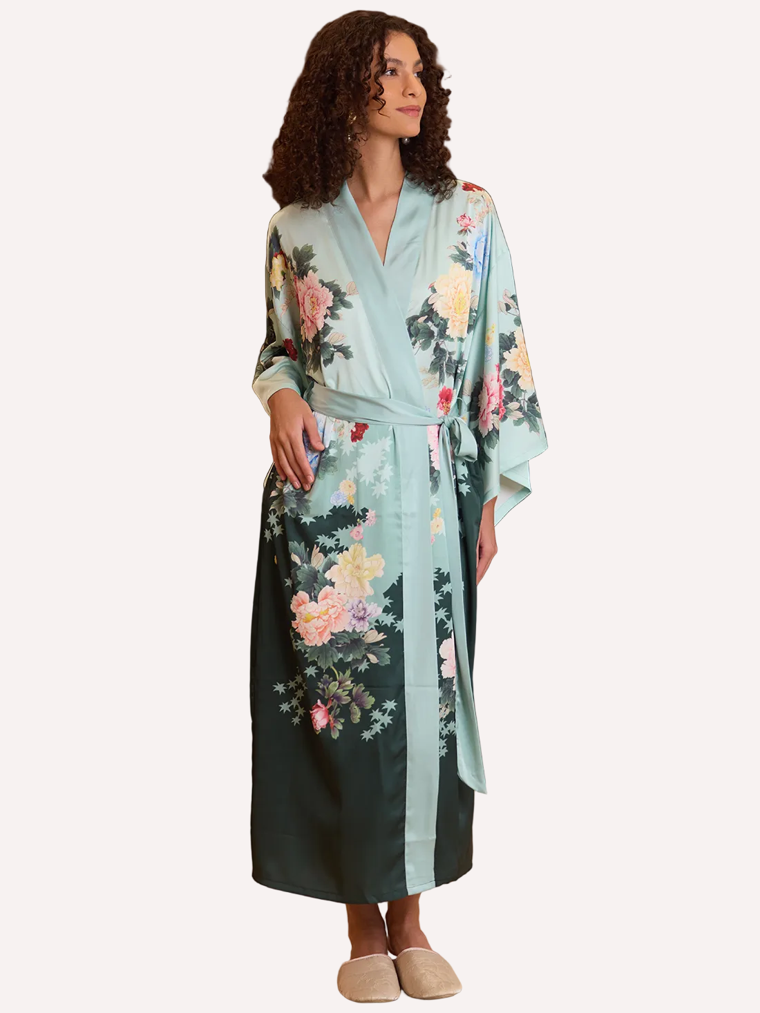 Gradient Bloom Kimono Robe