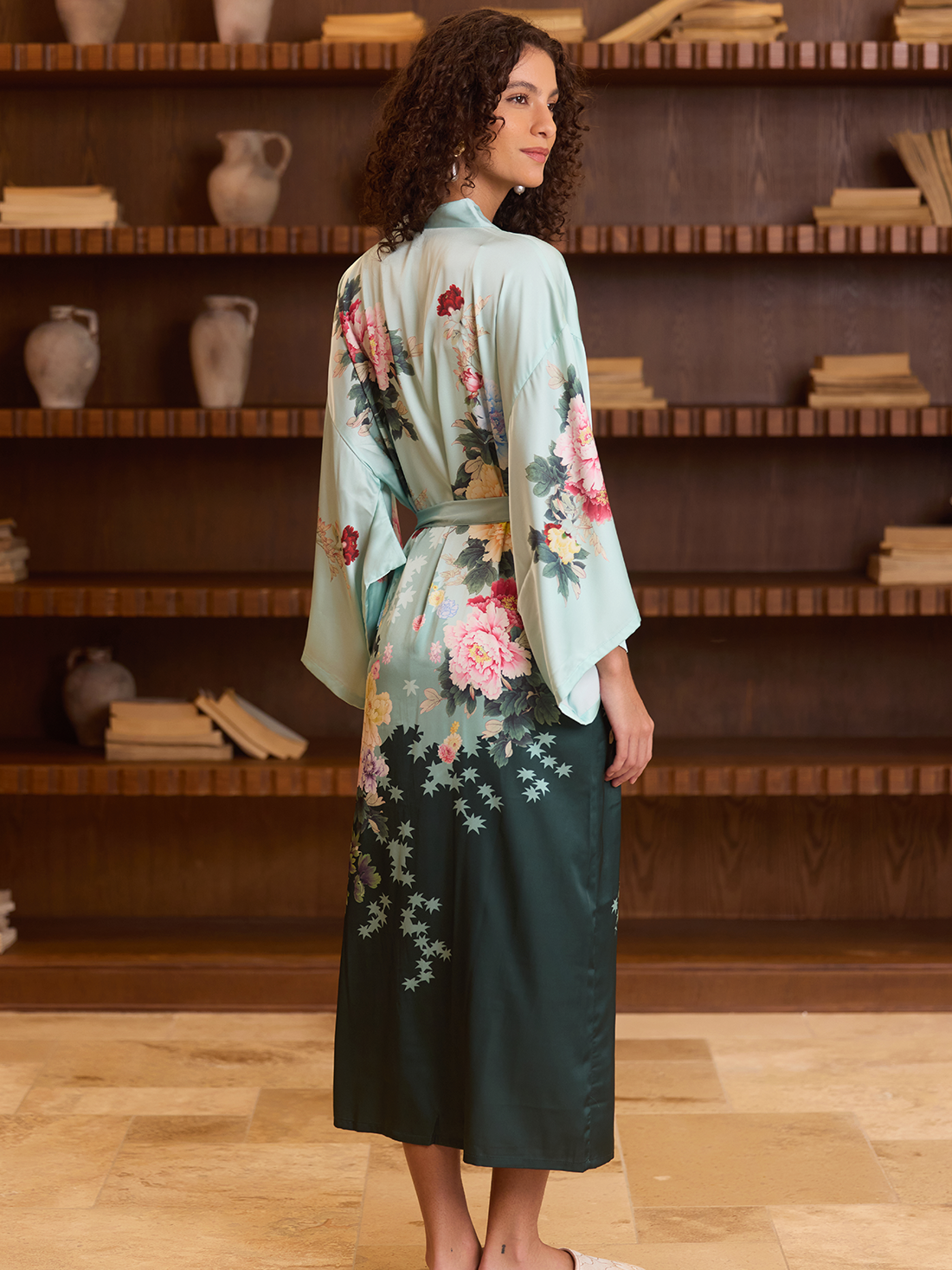 Gradient Bloom Kimono Robe