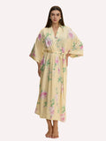 Soft Yellow Blossom Kimono Robe