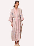 Purple Magpie & Plum Blossom Kimono Robe