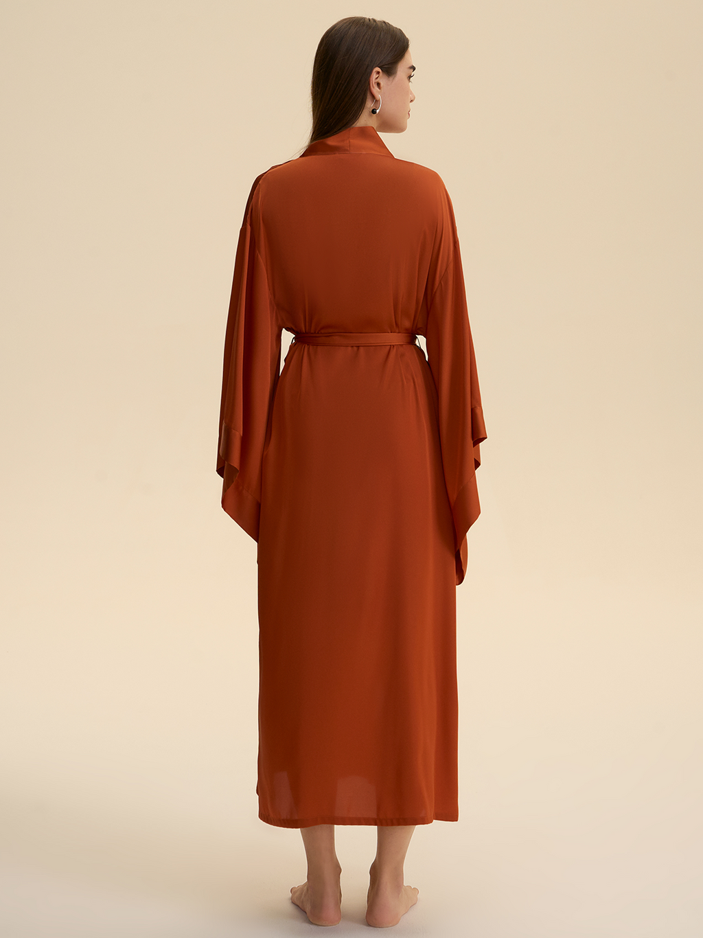 Deep Crimson Wave Kimono Robe
