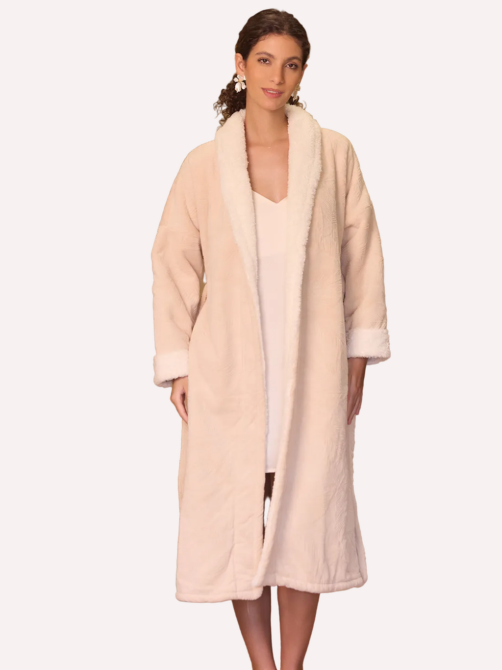Tulip Jacquard Plush Kimono Robe