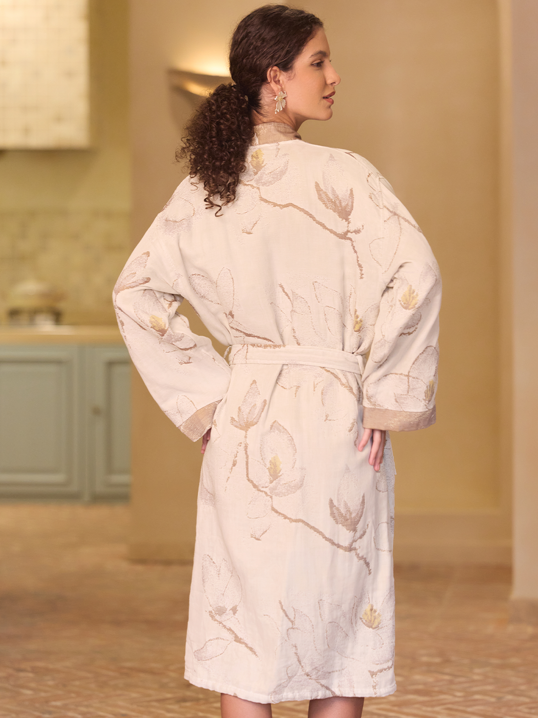 Floral Cotton Kimono Robe