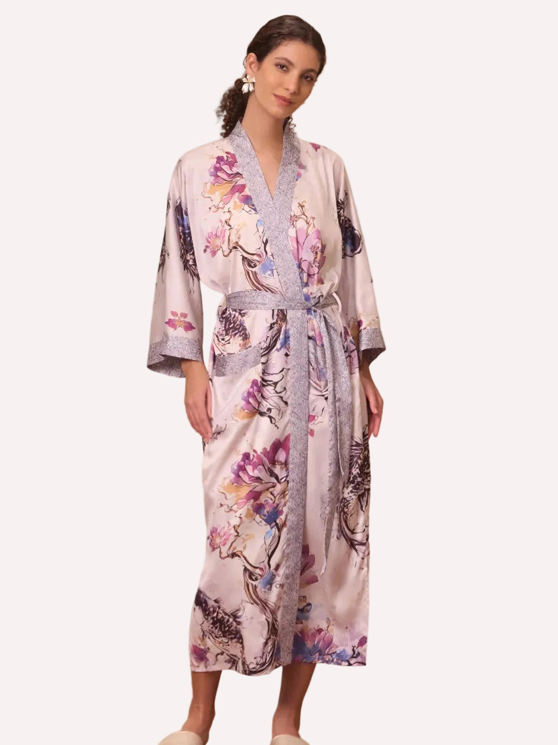 Purple Koi Kimono Robe