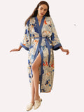 Koi & Lotus Dreamscape Kimono Robe with Elegant Pockets