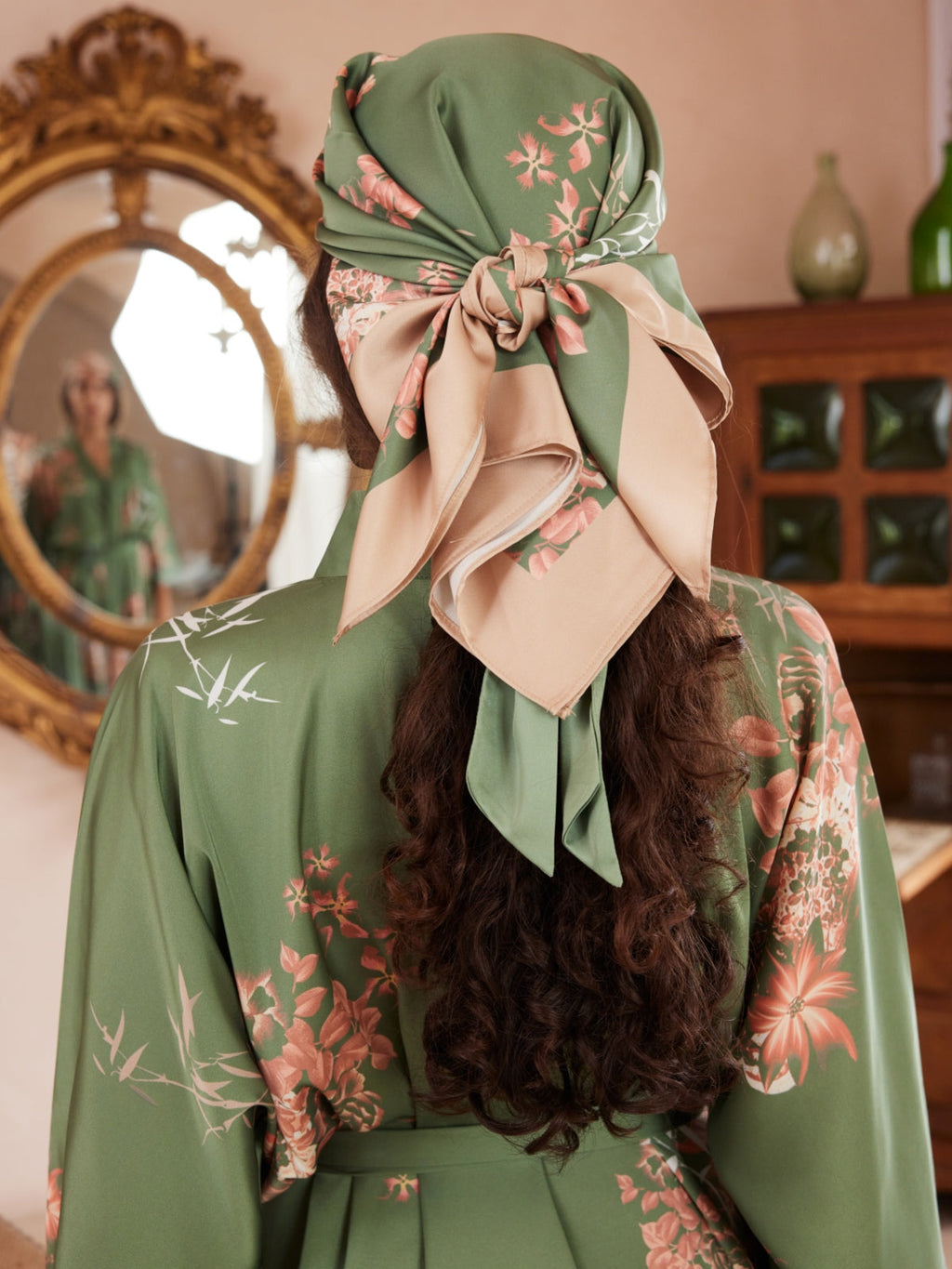 Short Kimono Robe Olive