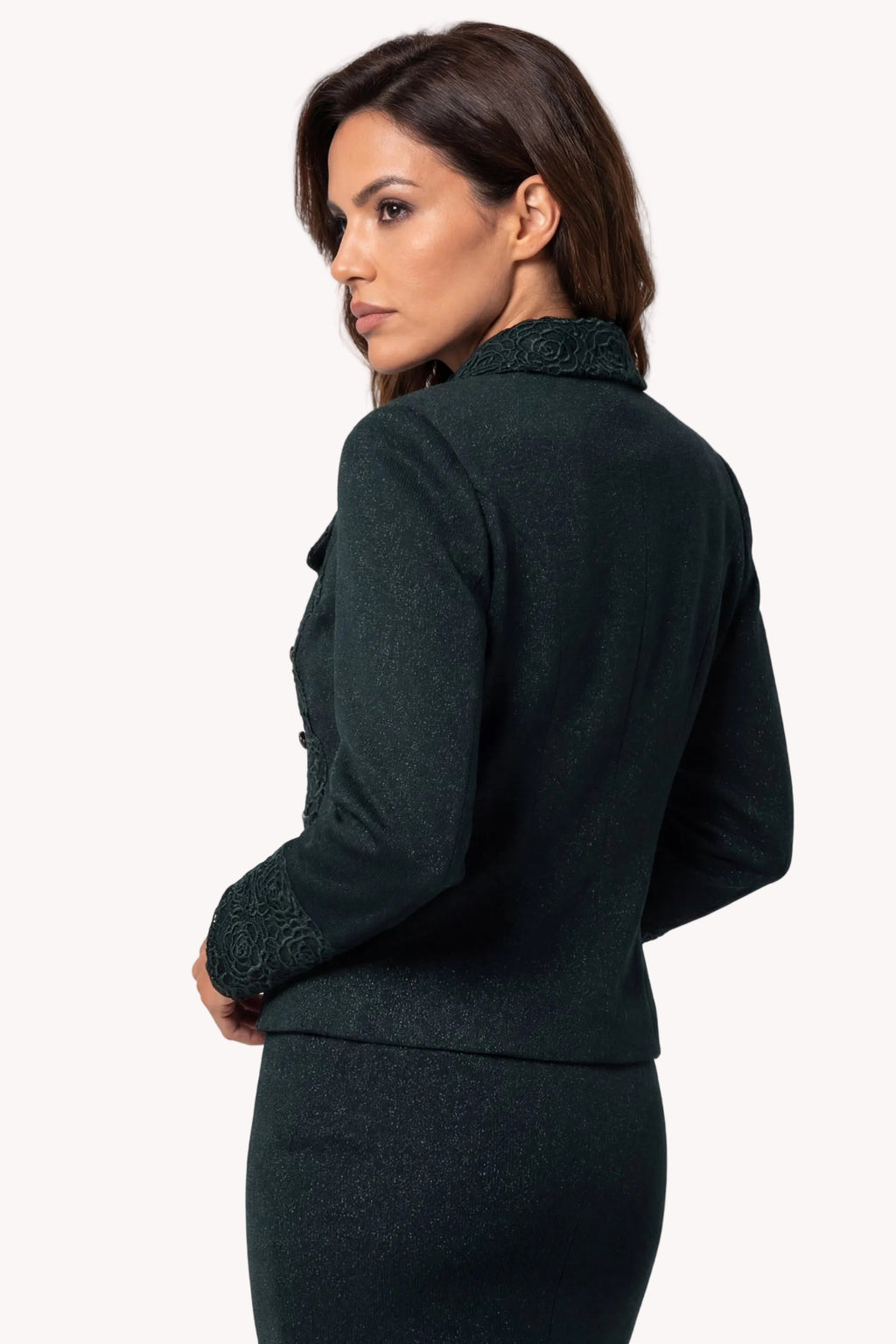 Green Tailored Lace Blazer, Jody