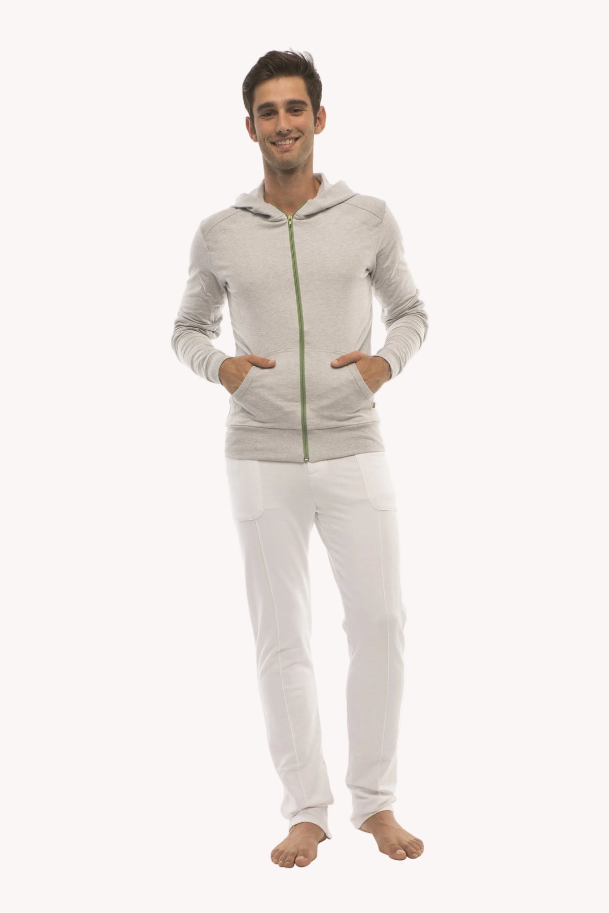 Form-fit Crossover Yoga Track Performance Hoodie (Heather Gray)