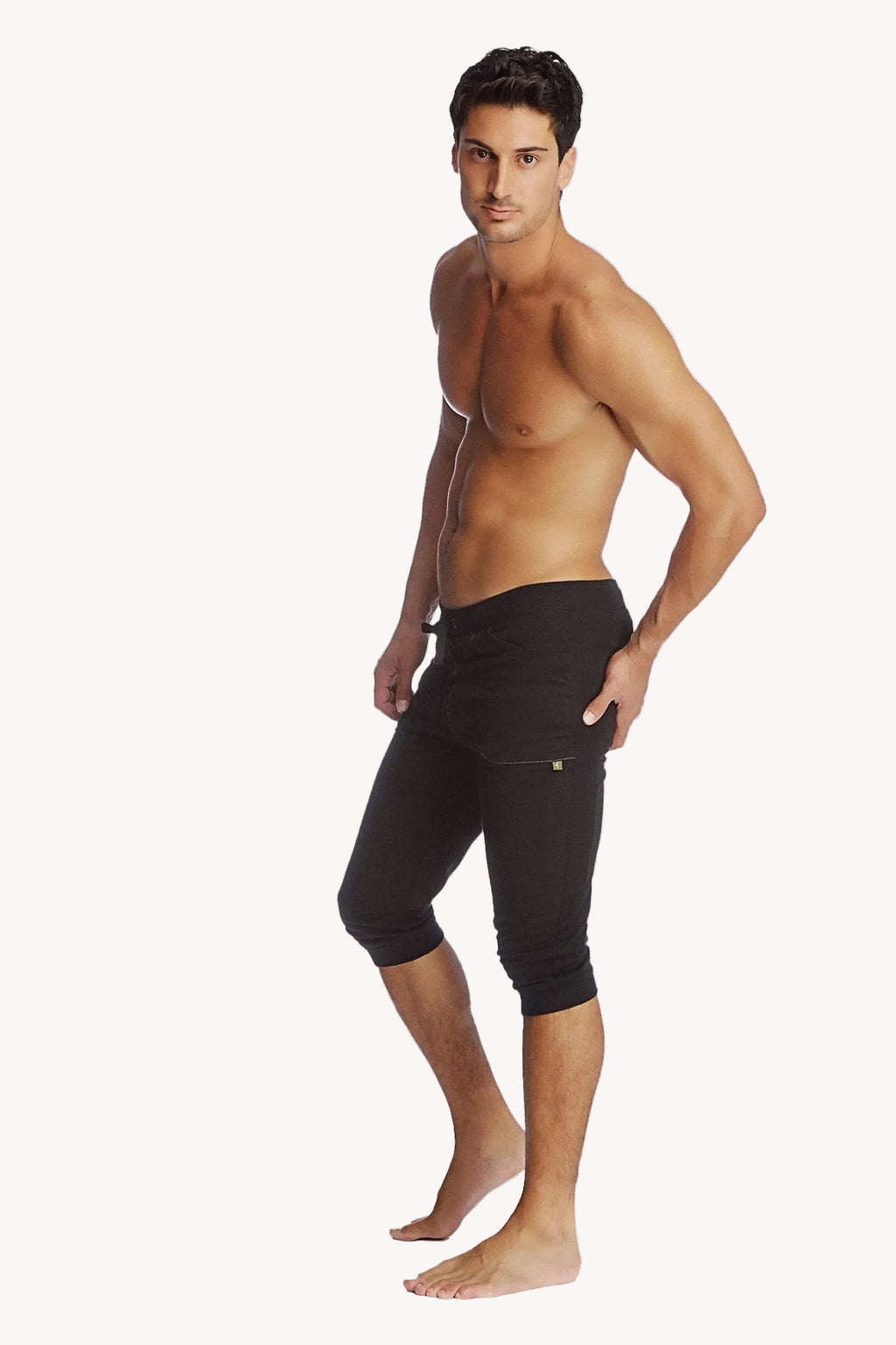 Cuffed Yoga Pants (Solid Black)