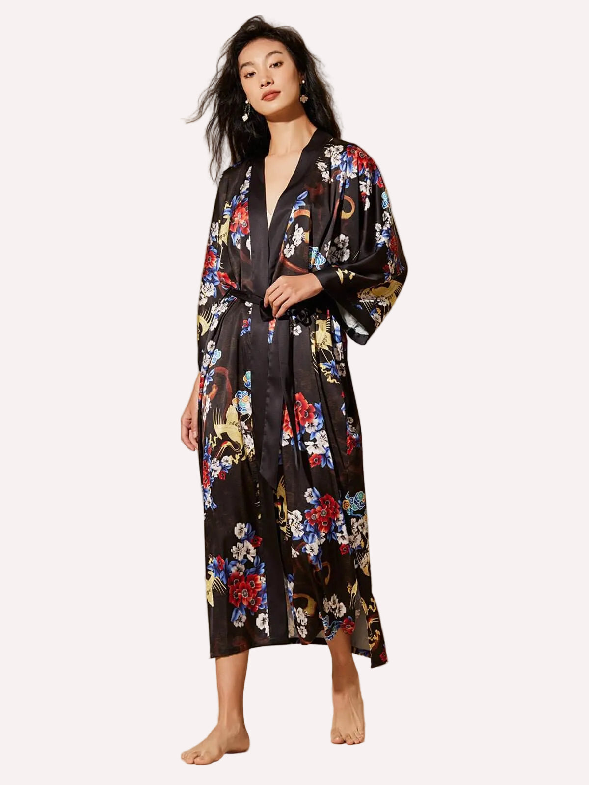 Dragon Floral Kimono Robe