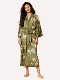 Floral Olive Kimono Robe