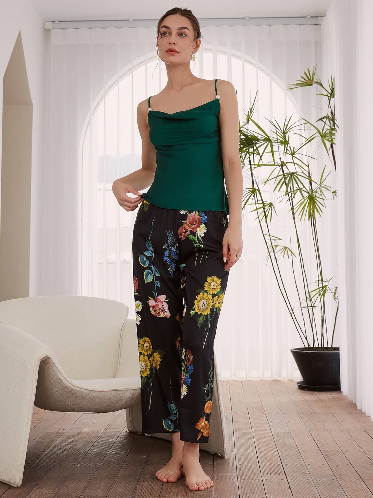 Floral Pajama Set 3 Pcs