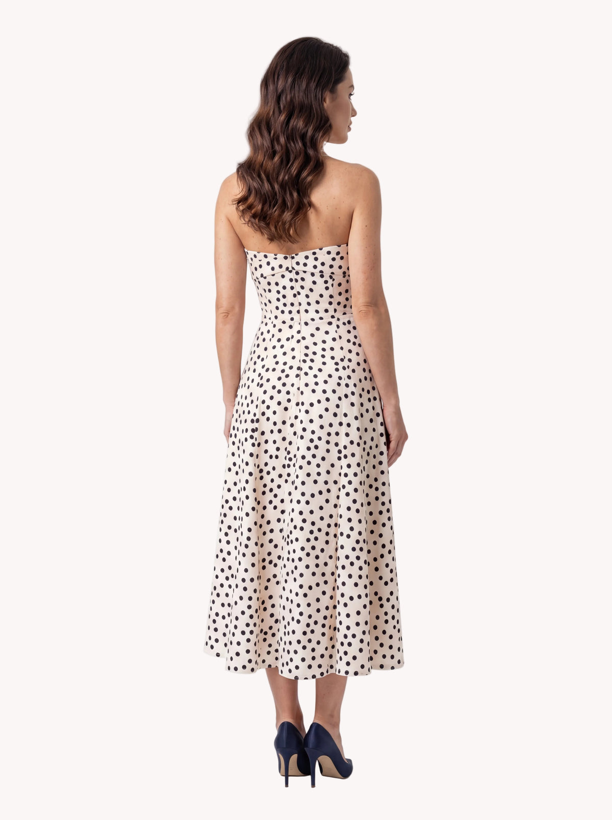 White Polka Dot Strapless Dress, Melissa